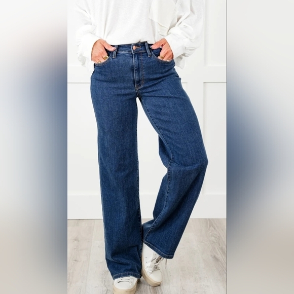 Judy Blue HR Medium Vintage Wash Classic Straight Wide Leg Jeans Various NEW